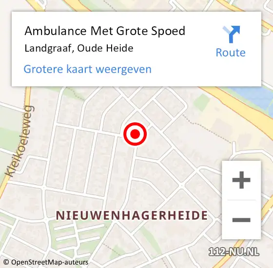 Locatie op kaart van de 112 melding: Ambulance Met Grote Spoed Naar Landgraaf, Oude Heide op 20 oktober 2013 16:38