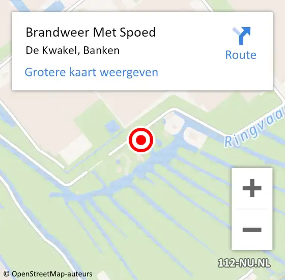 Locatie op kaart van de 112 melding: Brandweer Met Spoed Naar De Kwakel, Banken op 24 maart 2025 06:39