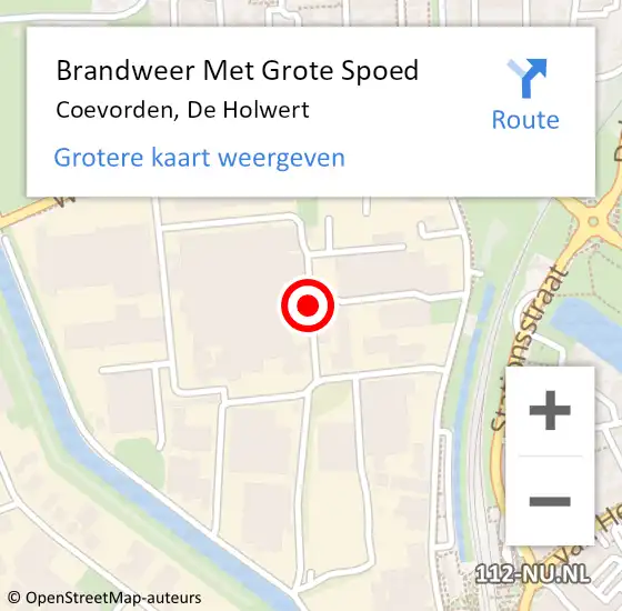 Locatie op kaart van de 112 melding: Brandweer Met Grote Spoed Naar Coevorden, De Holwert op 10 november 2014 20:32