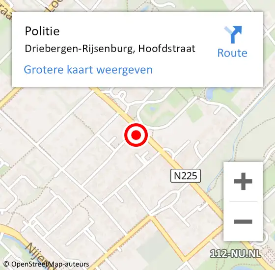 Locatie op kaart van de 112 melding: Politie Driebergen-Rijsenburg, Hoofdstraat op 24 maart 2025 12:42