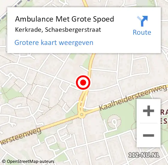 Locatie op kaart van de 112 melding: Ambulance Met Grote Spoed Naar Kerkrade, Smidshof op 10 november 2014 21:42