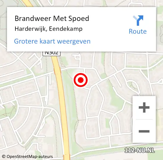 Locatie op kaart van de 112 melding: Brandweer Met Spoed Naar Harderwijk, Eendekamp op 10 november 2014 22:29