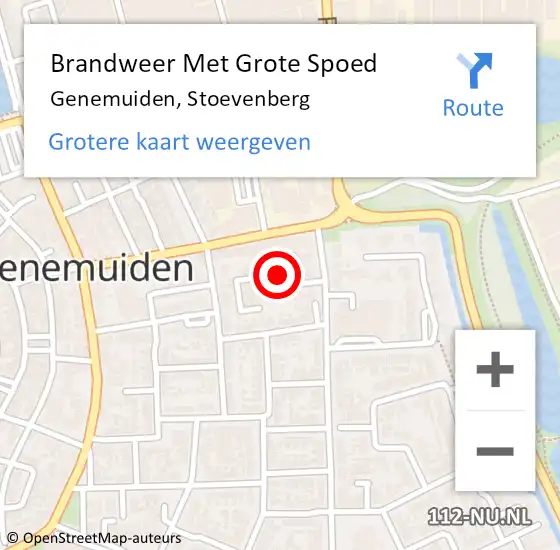 Locatie op kaart van de 112 melding: Brandweer Met Grote Spoed Naar Genemuiden, Stoevenberg op 24 maart 2025 17:36