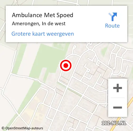 Locatie op kaart van de 112 melding: Ambulance Met Spoed Naar Amerongen, In de west op 10 november 2014 23:34