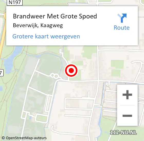 Locatie op kaart van de 112 melding: Brandweer Met Grote Spoed Naar Beverwijk, Kaagweg op 24 maart 2025 22:25
