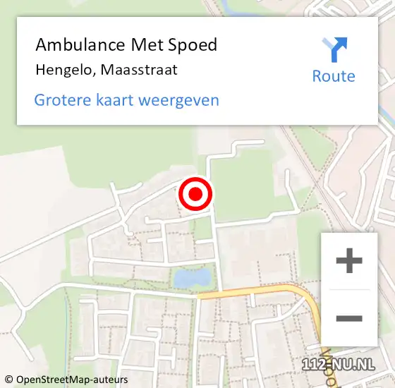 Locatie op kaart van de 112 melding: Ambulance Met Spoed Naar Hengelo, Maasstraat op 11 november 2014 02:31