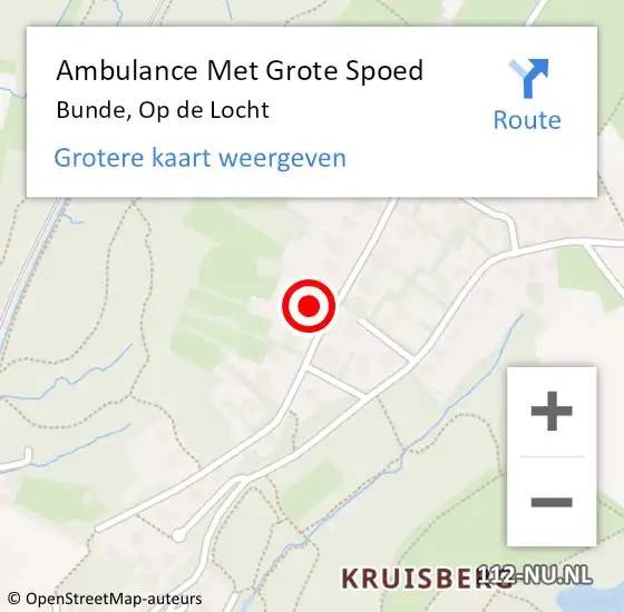 Locatie op kaart van de 112 melding: Ambulance Met Grote Spoed Naar Bunde, Op de Locht op 11 november 2014 02:45