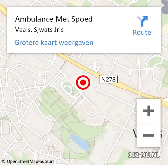 Locatie op kaart van de 112 melding: Ambulance Met Spoed Naar Vaals, Sjwats Jris op 11 november 2014 06:38