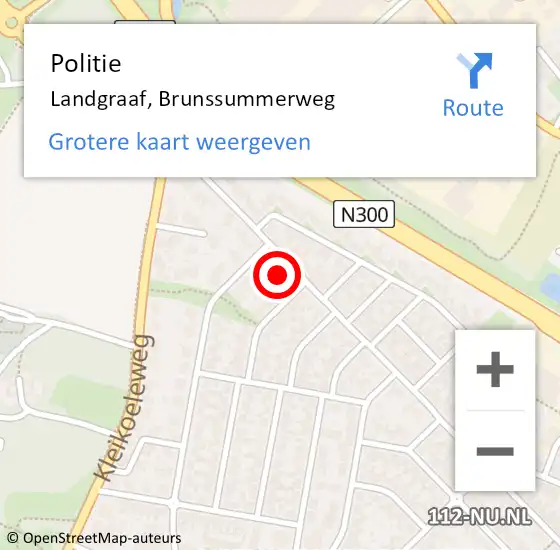 Locatie op kaart van de 112 melding: Politie Landgraaf, Brunssummerweg op 25 maart 2025 20:01