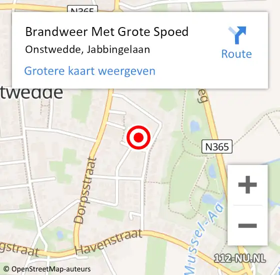 Locatie op kaart van de 112 melding: Brandweer Met Grote Spoed Naar Onstwedde, Jabbingelaan op 20 oktober 2013 17:22