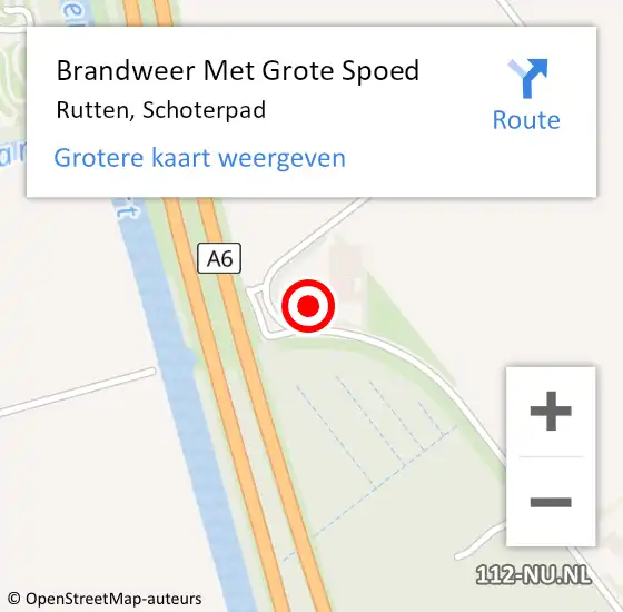 Locatie op kaart van de 112 melding: Brandweer Met Grote Spoed Naar Rutten, Schoterpad op 11 november 2014 08:11