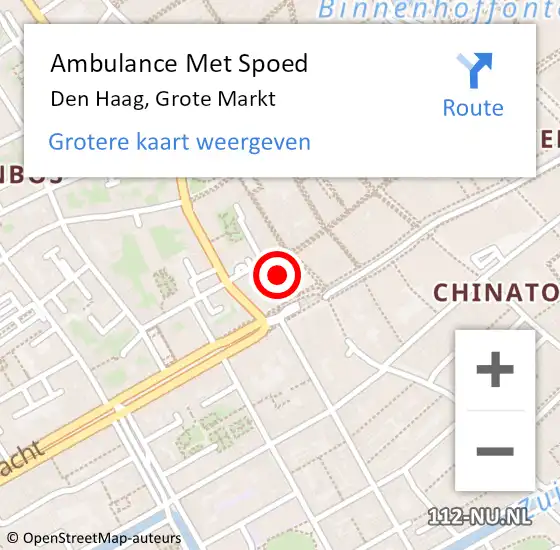 Locatie op kaart van de 112 melding: Ambulance Met Spoed Naar Den Haag, Grote Markt op 26 maart 2025 12:23