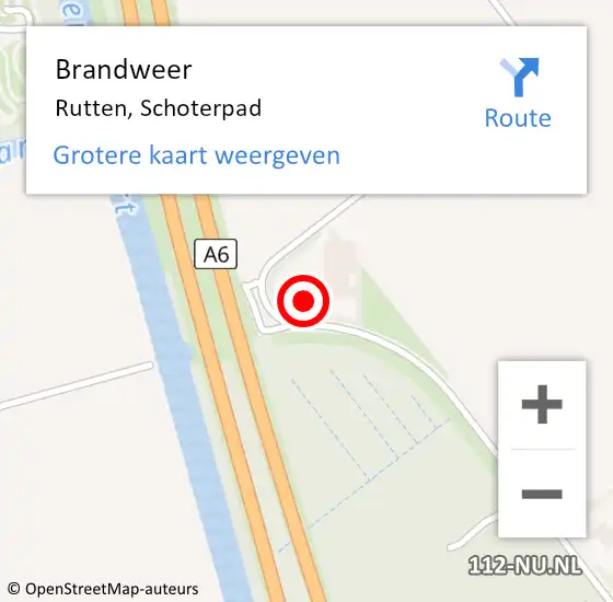 Locatie op kaart van de 112 melding: Brandweer Rutten, Schoterpad op 11 november 2014 08:31