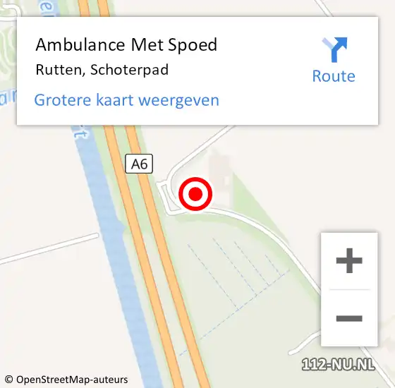 Locatie op kaart van de 112 melding: Ambulance Met Spoed Naar Rutten, Schoterpad op 11 november 2014 08:35