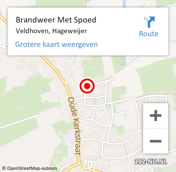 Locatie op kaart van de 112 melding: Brandweer Met Spoed Naar Veldhoven, Hageweijer op 26 maart 2025 16:33