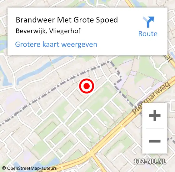 Locatie op kaart van de 112 melding: Brandweer Met Grote Spoed Naar Beverwijk, Vliegerhof op 26 maart 2025 17:31