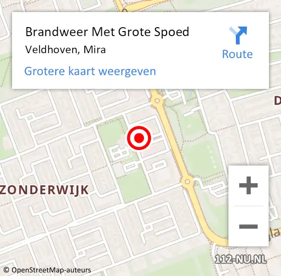 Locatie op kaart van de 112 melding: Brandweer Met Grote Spoed Naar Veldhoven, Mira op 26 maart 2025 19:43