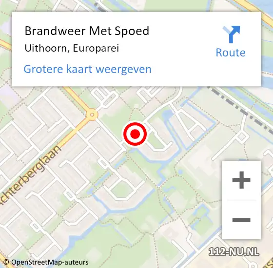 Locatie op kaart van de 112 melding: Brandweer Met Spoed Naar Uithoorn, Europarei op 26 maart 2025 21:15