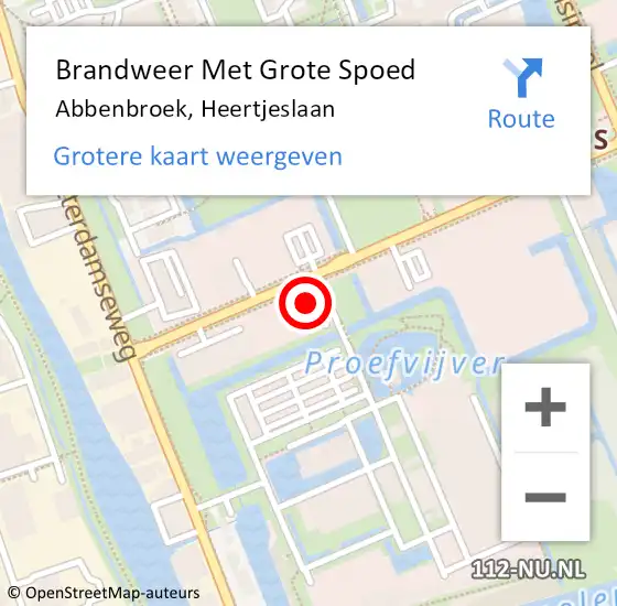 Locatie op kaart van de 112 melding: Brandweer Met Grote Spoed Naar Abbenbroek, Heertjeslaan op 27 maart 2025 01:44