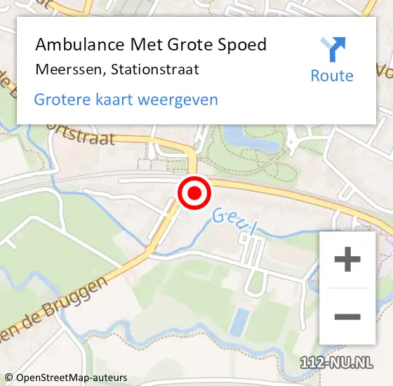 Locatie op kaart van de 112 melding: Ambulance Met Grote Spoed Naar Meerssen, Stationstraat op 11 november 2014 09:40