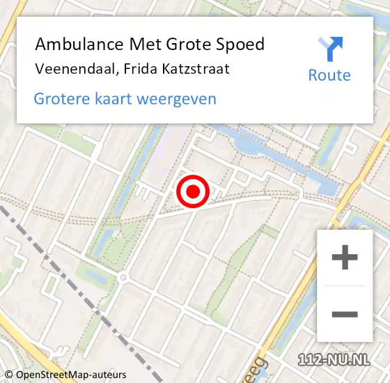 Locatie op kaart van de 112 melding: Ambulance Met Grote Spoed Naar Veenendaal, Frida Katzstraat op 11 november 2014 10:13