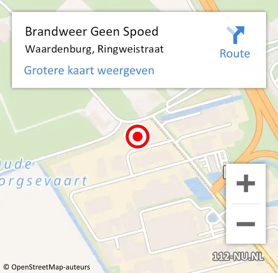 Locatie op kaart van de 112 melding: Brandweer Geen Spoed Naar Waardenburg, Ringweistraat op 11 november 2014 10:30