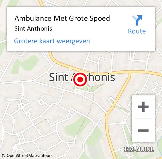 Locatie op kaart van de 112 melding: Ambulance Met Grote Spoed Naar Sint Anthonis op 27 maart 2025 23:16