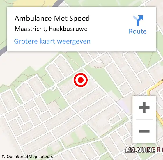 Locatie op kaart van de 112 melding: Ambulance Met Spoed Naar Maastricht, Haakbusruwe op 11 november 2014 11:22