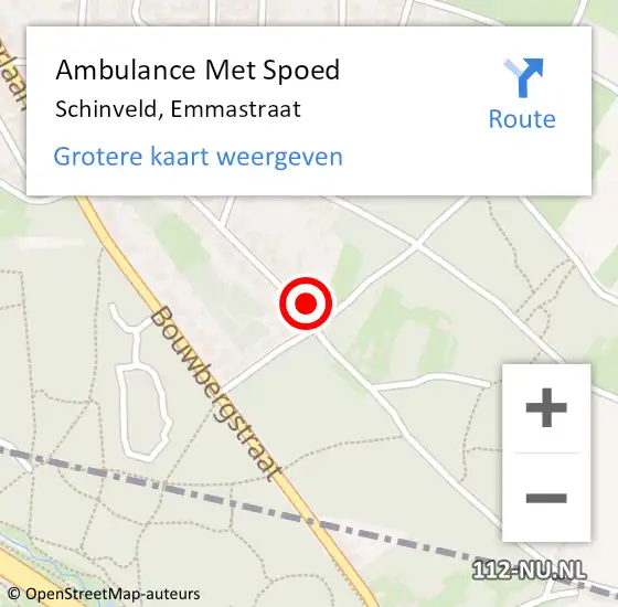 Locatie op kaart van de 112 melding: Ambulance Met Spoed Naar Schinveld, Emmastraat op 11 november 2014 11:32