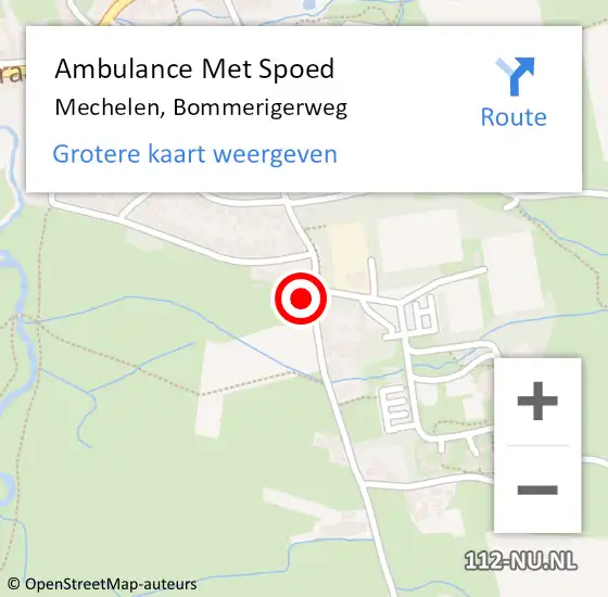 Locatie op kaart van de 112 melding: Ambulance Met Spoed Naar Mechelen, Bommerigerweg op 11 november 2014 12:05