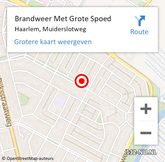 Locatie op kaart van de 112 melding: Brandweer Met Grote Spoed Naar Haarlem, Muiderslotweg op 28 maart 2025 15:28