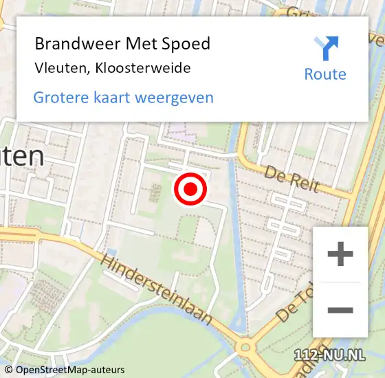 Locatie op kaart van de 112 melding: Brandweer Met Spoed Naar Vleuten, Kloosterweide op 28 maart 2025 16:45
