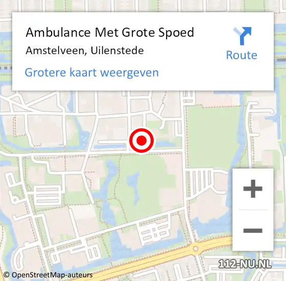 Locatie op kaart van de 112 melding: Ambulance Met Grote Spoed Naar Amstelveen, Uilenstede op 28 maart 2025 18:17