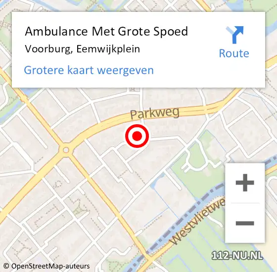 Locatie op kaart van de 112 melding: Ambulance Met Grote Spoed Naar Voorburg, Eemwijkplein op 28 maart 2025 19:23