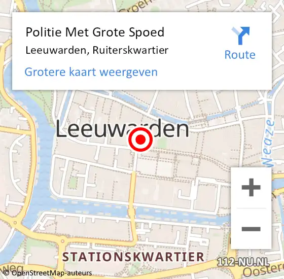 Locatie op kaart van de 112 melding: Politie Met Grote Spoed Naar Leeuwarden, Ruiterskwartier op 28 maart 2025 19:52