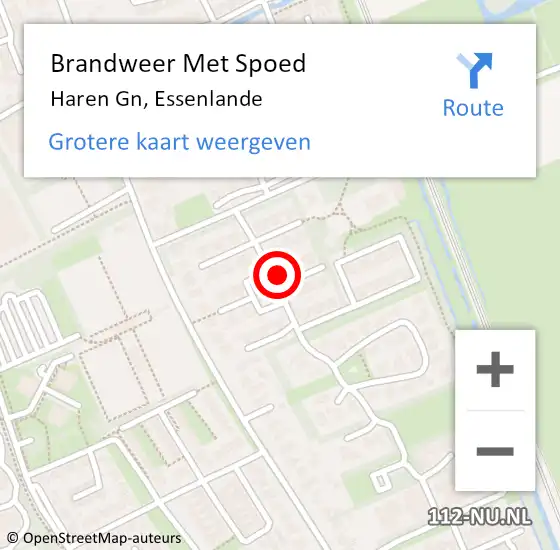 Locatie op kaart van de 112 melding: Brandweer Met Spoed Naar Haren Gn, Essenlande op 28 maart 2025 19:57
