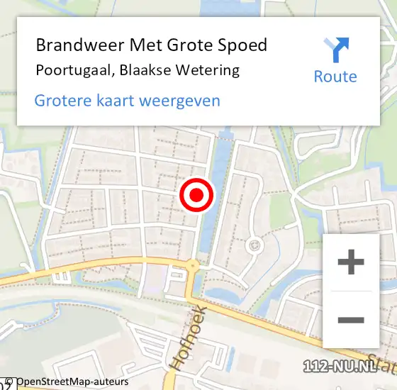 Locatie op kaart van de 112 melding: Brandweer Met Grote Spoed Naar Poortugaal, Blaakse Wetering op 28 maart 2025 22:54