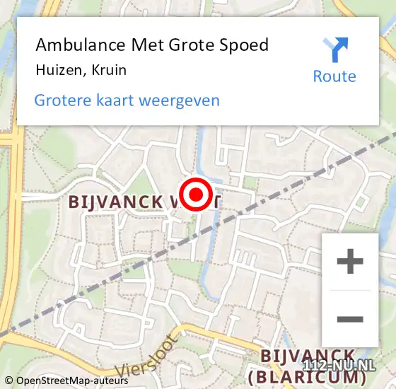 Locatie op kaart van de 112 melding: Ambulance Met Grote Spoed Naar Huizen, Kruin op 11 november 2014 13:11