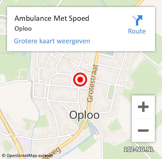 Locatie op kaart van de 112 melding: Ambulance Met Spoed Naar Oploo op 29 maart 2025 11:50