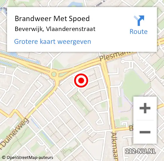 Locatie op kaart van de 112 melding: Brandweer Met Spoed Naar Beverwijk, Vlaanderenstraat op 29 maart 2025 12:13