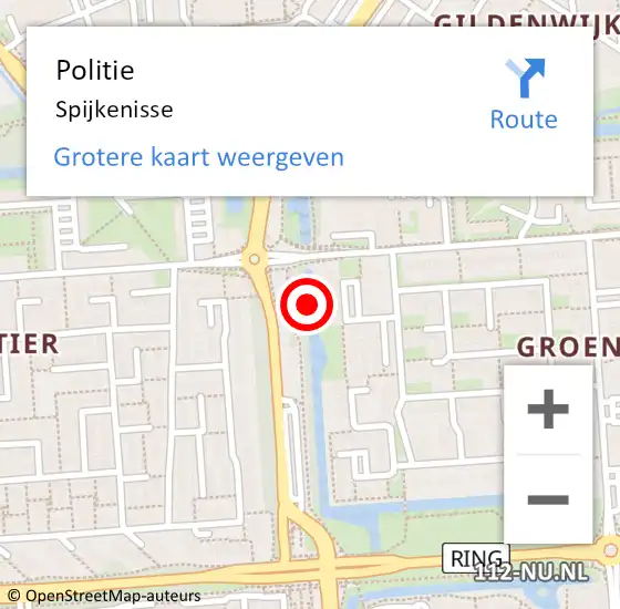 Locatie op kaart van de 112 melding: Politie Spijkenisse op 29 maart 2025 13:51