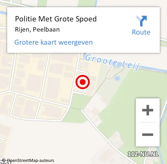Locatie op kaart van de 112 melding: Politie Met Grote Spoed Naar Rijen, Peelbaan op 29 maart 2025 15:30
