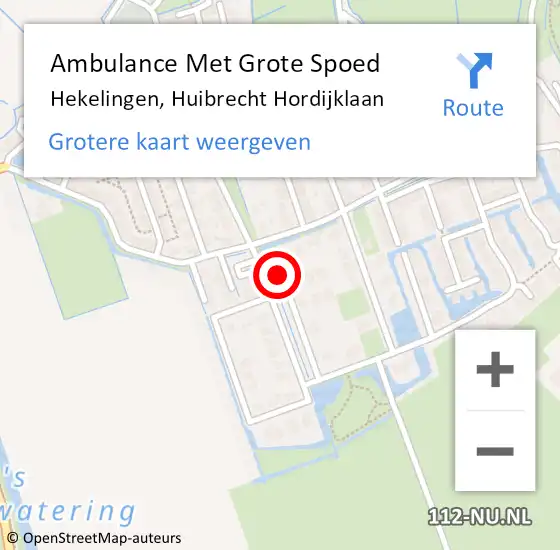 Locatie op kaart van de 112 melding: Ambulance Met Grote Spoed Naar Hekelingen, Huibrecht Hordijklaan op 29 maart 2025 18:05