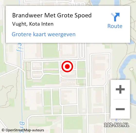 Locatie op kaart van de 112 melding: Brandweer Met Grote Spoed Naar Vught, Kota Inten op 29 maart 2025 19:18