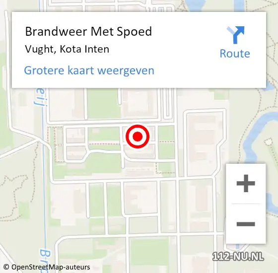 Locatie op kaart van de 112 melding: Brandweer Met Spoed Naar Vught, Kota Inten op 29 maart 2025 19:22
