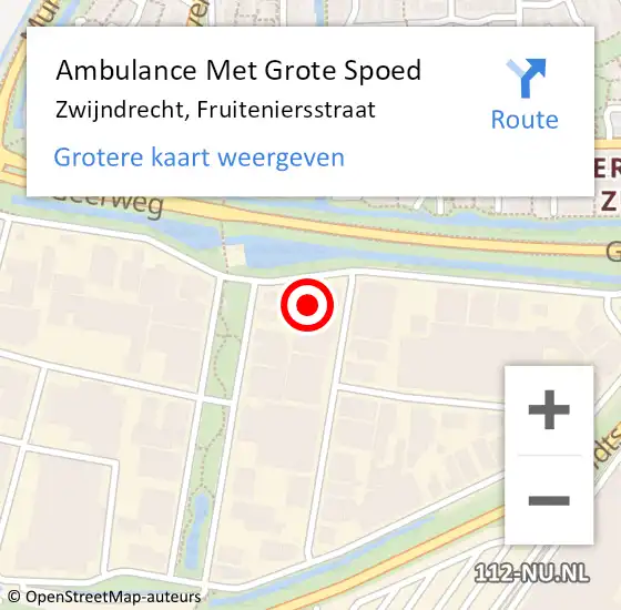 Locatie op kaart van de 112 melding: Ambulance Met Grote Spoed Naar Zwijndrecht, Fruiteniersstraat op 29 maart 2025 21:11