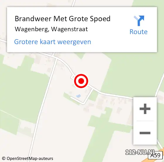Locatie op kaart van de 112 melding: Brandweer Met Grote Spoed Naar Wagenberg, Wagenstraat op 11 november 2014 16:01