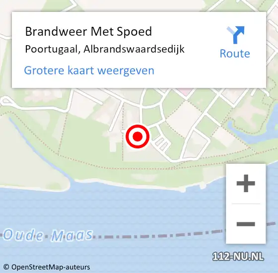 Locatie op kaart van de 112 melding: Brandweer Met Spoed Naar Poortugaal, Albrandswaardsedijk op 30 maart 2025 16:26