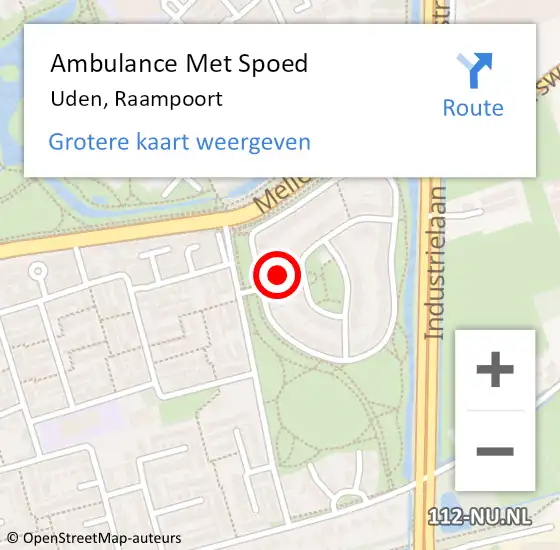 Locatie op kaart van de 112 melding: Ambulance Met Spoed Naar Uden, Raampoort op 11 november 2014 16:23