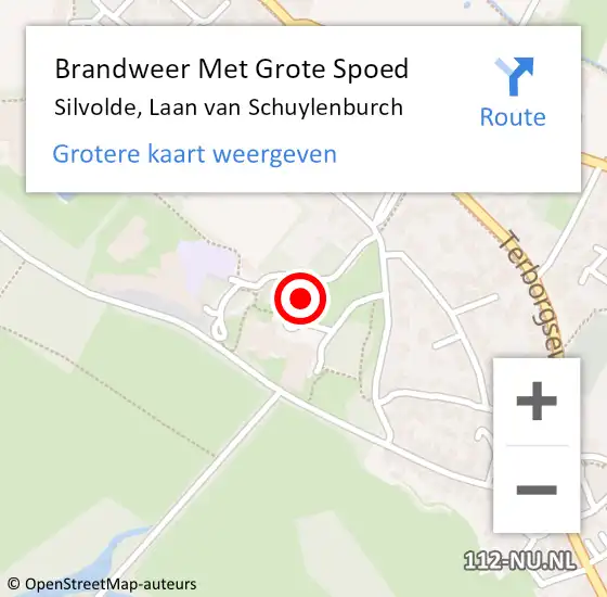 Locatie op kaart van de 112 melding: Brandweer Met Grote Spoed Naar Silvolde, Laan van Schuylenburch op 20 oktober 2013 18:50